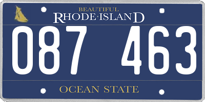 RI license plate 087463