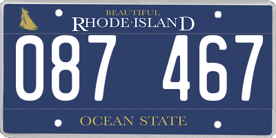 RI license plate 087467