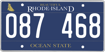 RI license plate 087468
