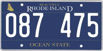 RI license plate 087475