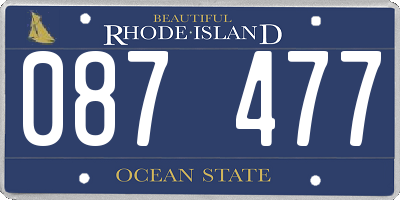 RI license plate 087477