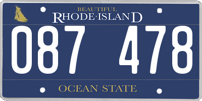 RI license plate 087478