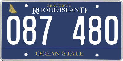 RI license plate 087480