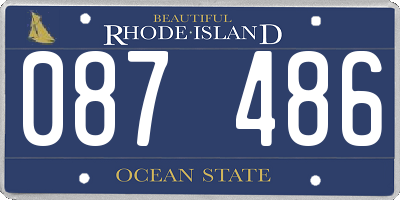 RI license plate 087486