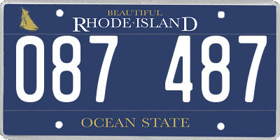 RI license plate 087487