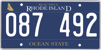 RI license plate 087492