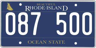 RI license plate 087500