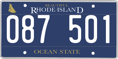 RI license plate 087501