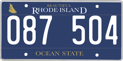 RI license plate 087504