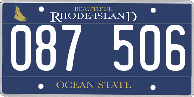 RI license plate 087506
