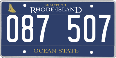 RI license plate 087507