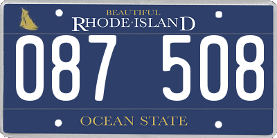 RI license plate 087508