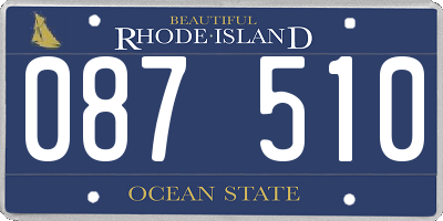 RI license plate 087510