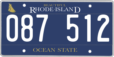 RI license plate 087512