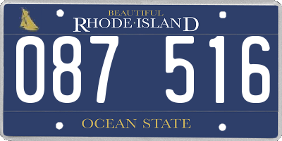 RI license plate 087516