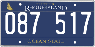 RI license plate 087517