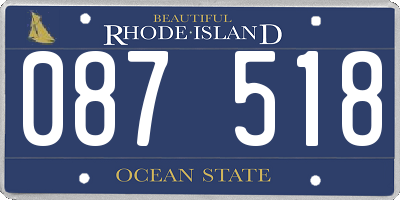 RI license plate 087518