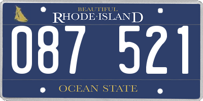 RI license plate 087521