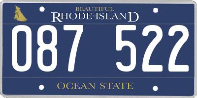 RI license plate 087522