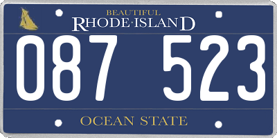 RI license plate 087523