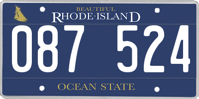 RI license plate 087524