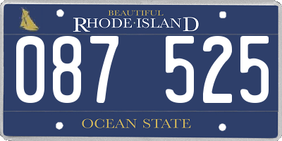 RI license plate 087525