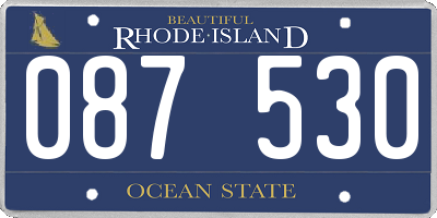 RI license plate 087530