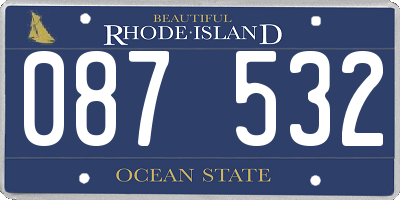 RI license plate 087532