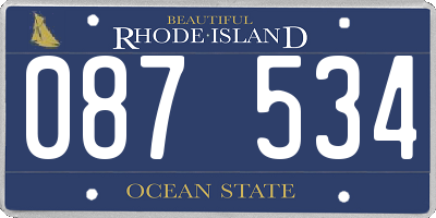 RI license plate 087534
