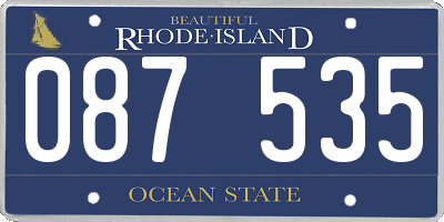 RI license plate 087535