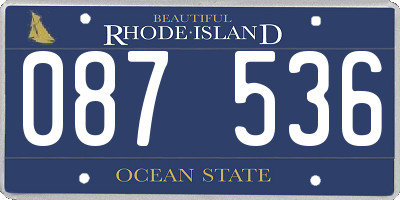 RI license plate 087536