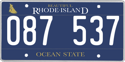 RI license plate 087537