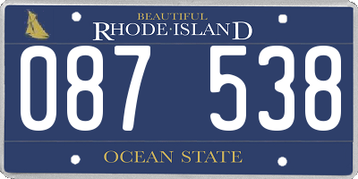 RI license plate 087538