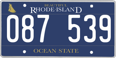 RI license plate 087539