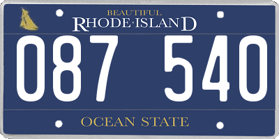 RI license plate 087540
