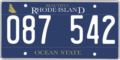 RI license plate 087542