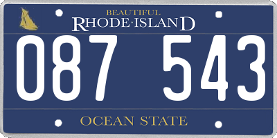 RI license plate 087543