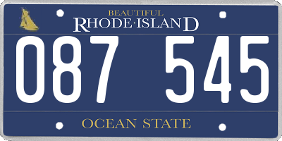 RI license plate 087545
