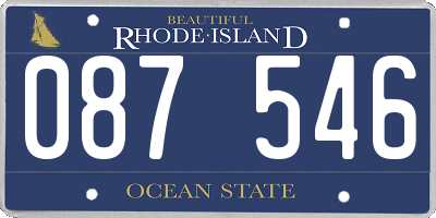 RI license plate 087546