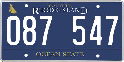 RI license plate 087547