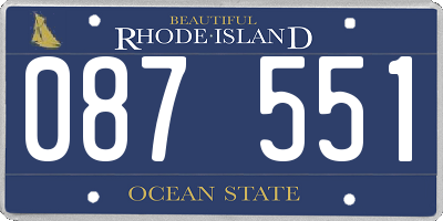 RI license plate 087551