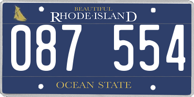 RI license plate 087554