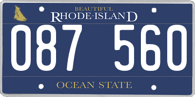 RI license plate 087560