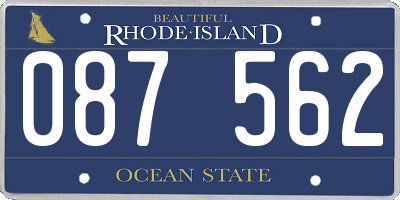 RI license plate 087562