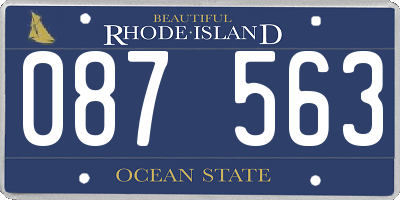 RI license plate 087563