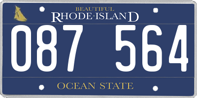 RI license plate 087564