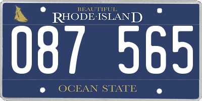 RI license plate 087565