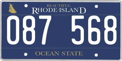 RI license plate 087568
