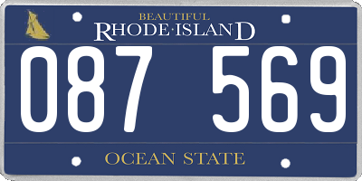 RI license plate 087569