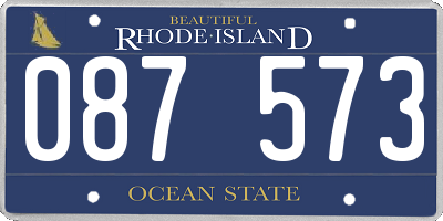 RI license plate 087573